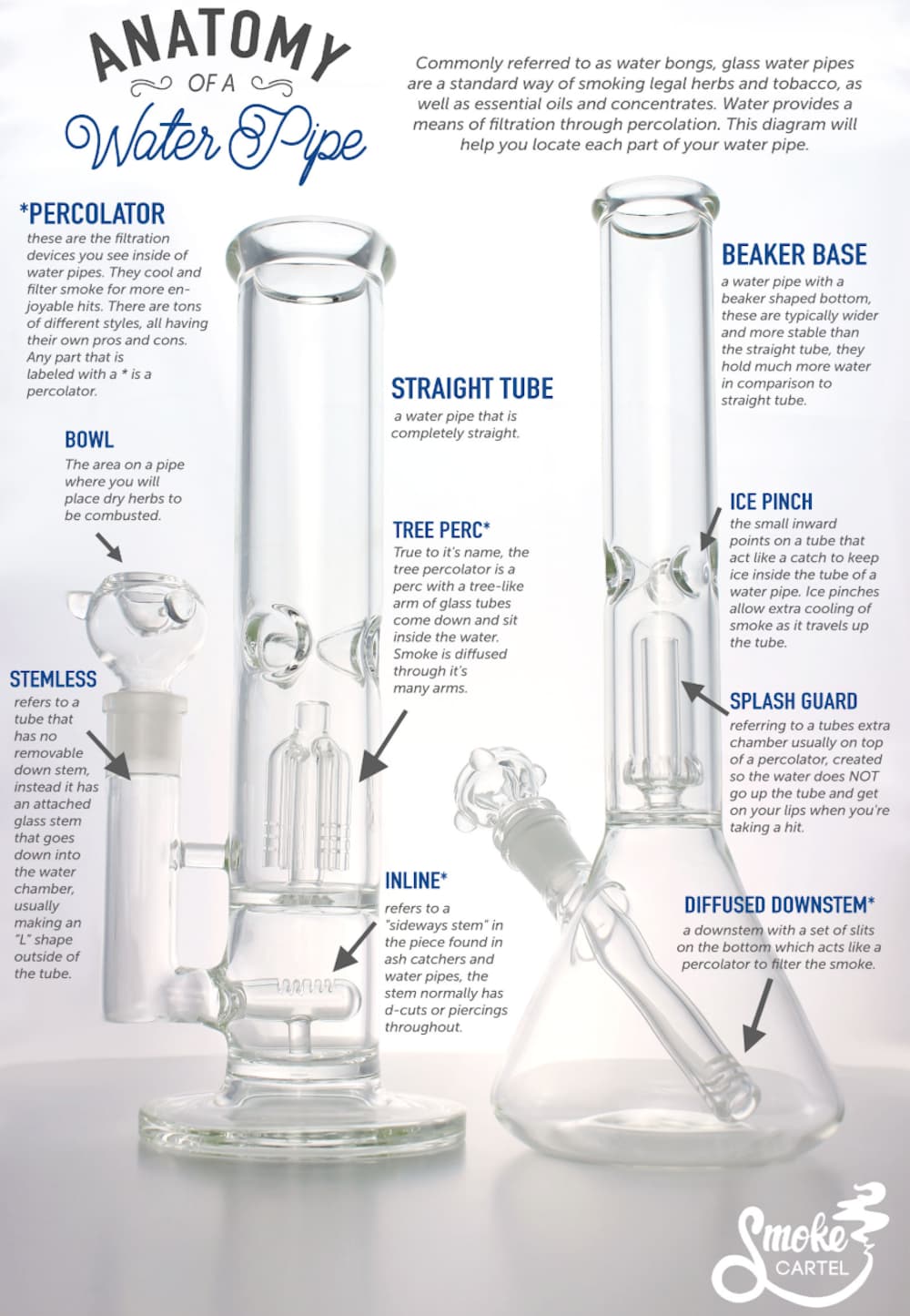 A diagram is showing the anatomy of a water pipe.